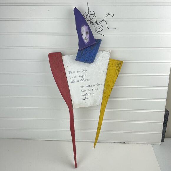 Brian Andreas Folk Art Wood Wall Sculpture Story People 1999 LAUGHTER & NOISE II